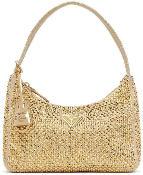 prada gold bling bag|authentic prada bags on sale.